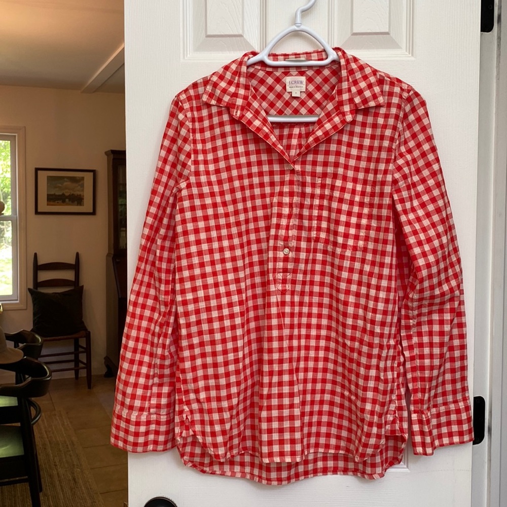 J Crew Plaid Long Sleeve 3/4 Button Down - Size S